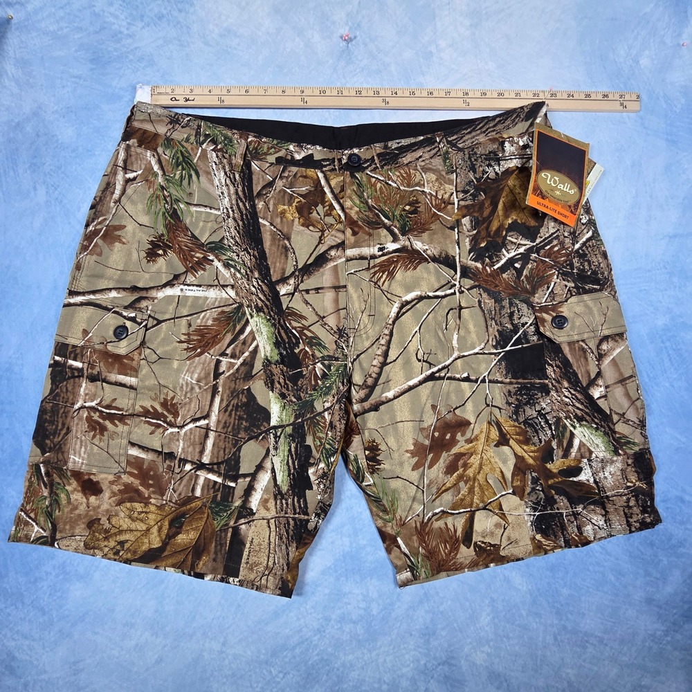 Walls Mens Realtree Camo Ultra-Lite Cargo Shorts 2XL Regular 46/48 DS57015 AP